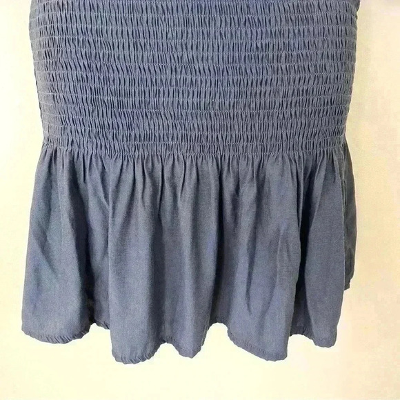 Grade & Gather Gray Rayon Boat Neck Smock Waist Fit And Flare Mini Dress Size S - Picture 4 of 10